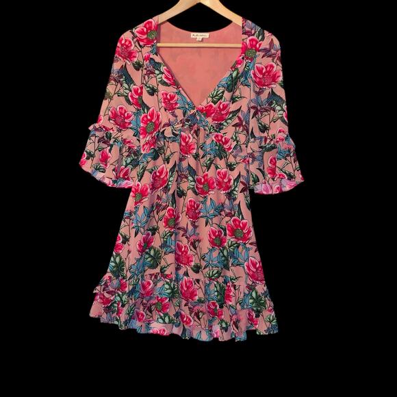 For Love And Lemons Churro Mini Dress in Pink Flamenco XS - Picture 5 of 12